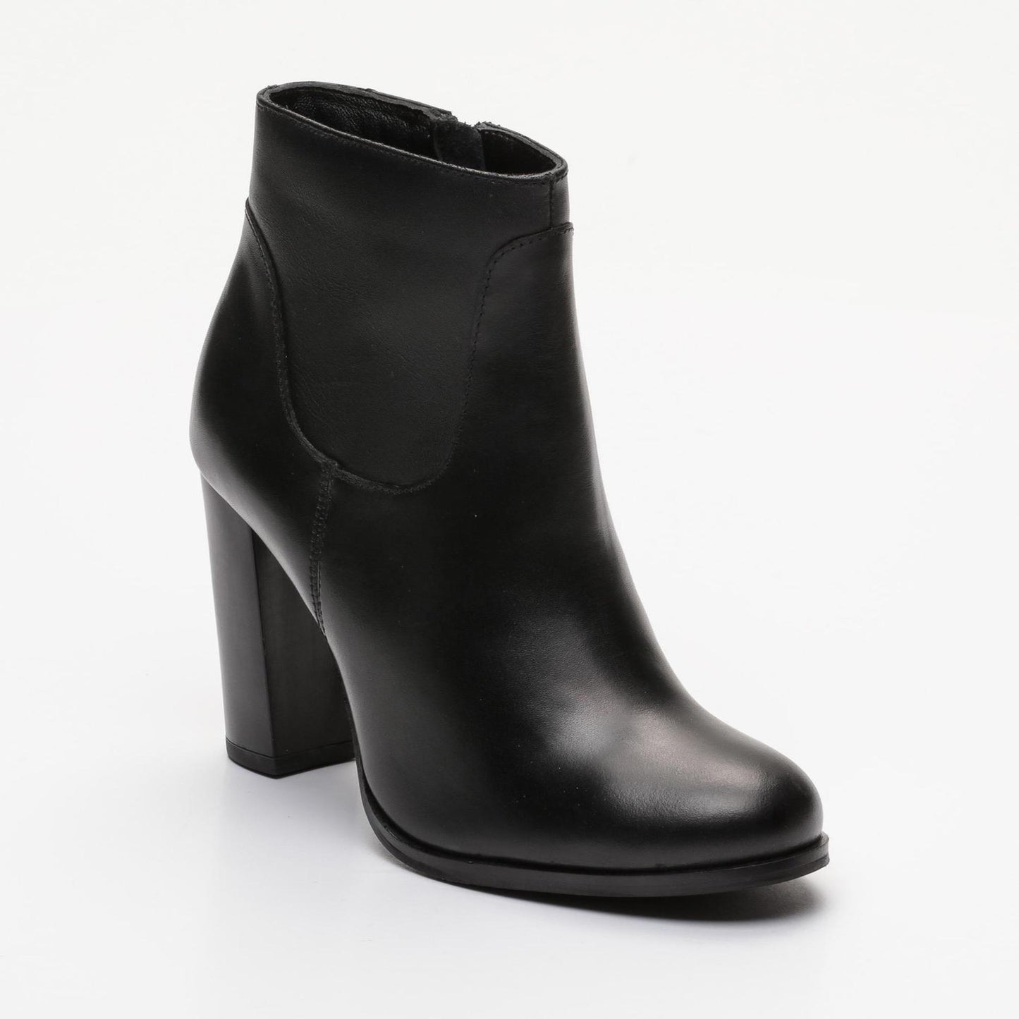 GIULIA bottines à talon en cuir noir