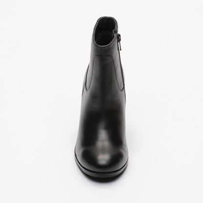 GIULIA bottines à talon en cuir noir