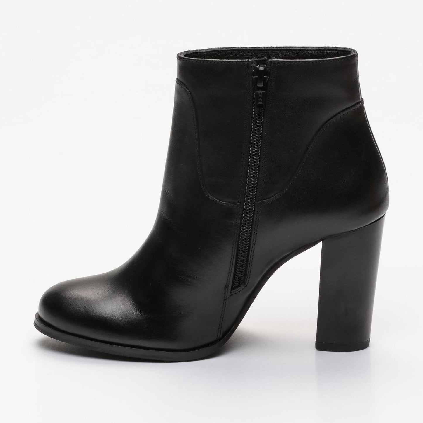 GIULIA bottines à talon en cuir noir