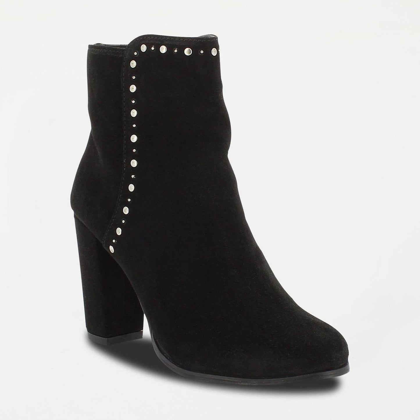 HOLLOW bottines à talon en cuir noir