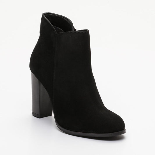 ISABELA bottines à talon en cuir noir