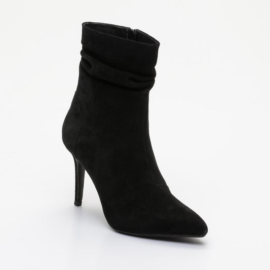 ISAURE bottines à talon en cuir noir