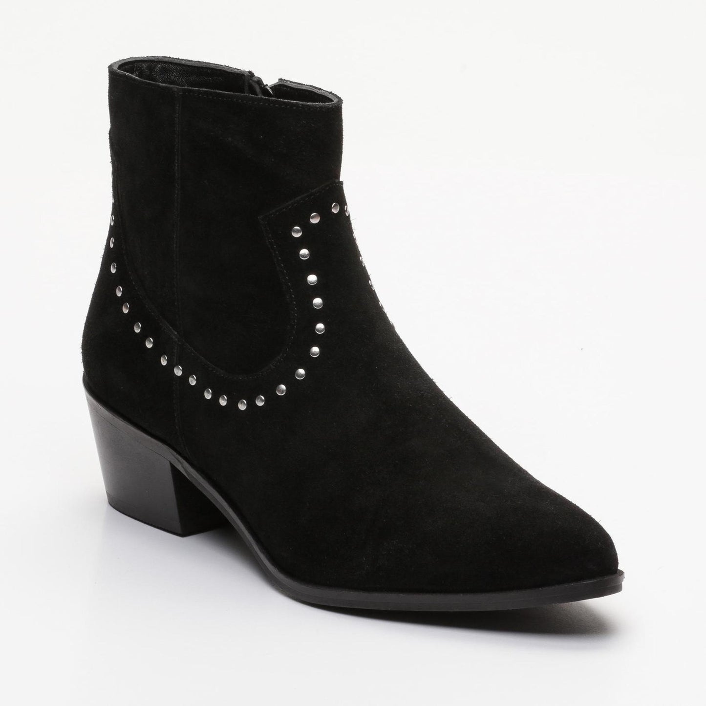 ISIA bottines à talon en cuir noir