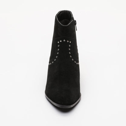 ISIA bottines à talon en cuir noir