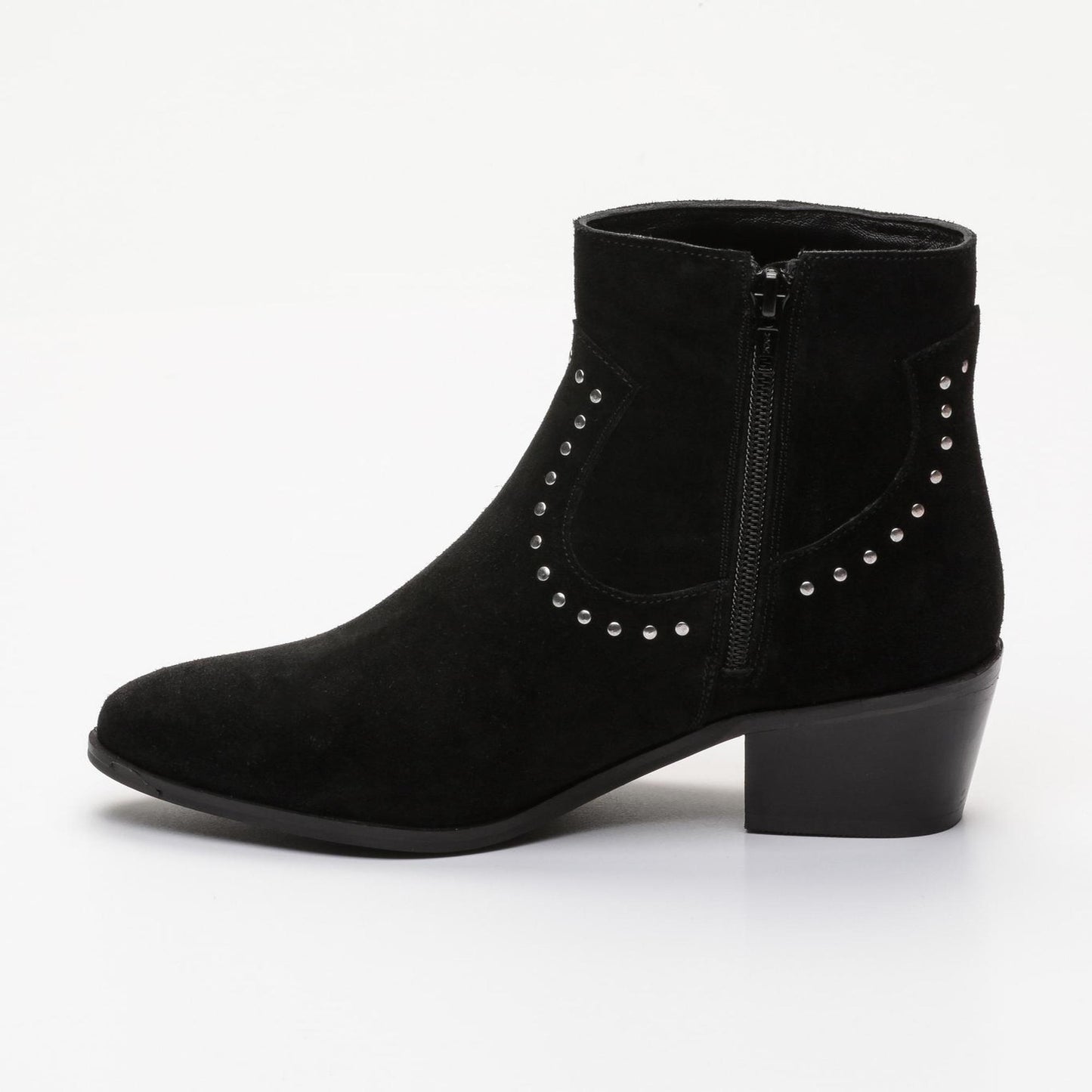 ISIA bottines à talon en cuir noir