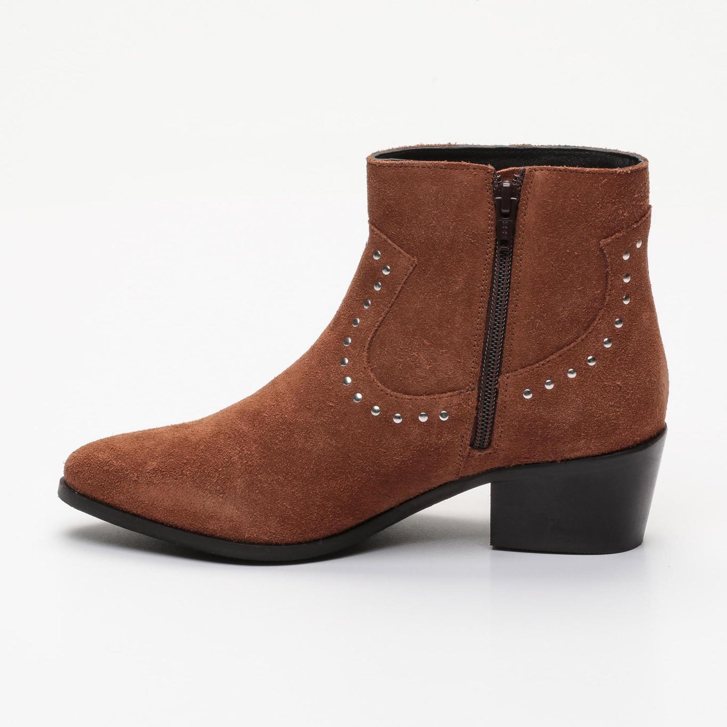 ISIA bottines à talon en cuir tabac