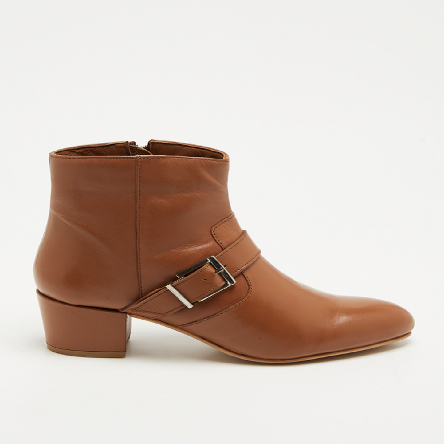 KANPA bottines à talon en cuir camel