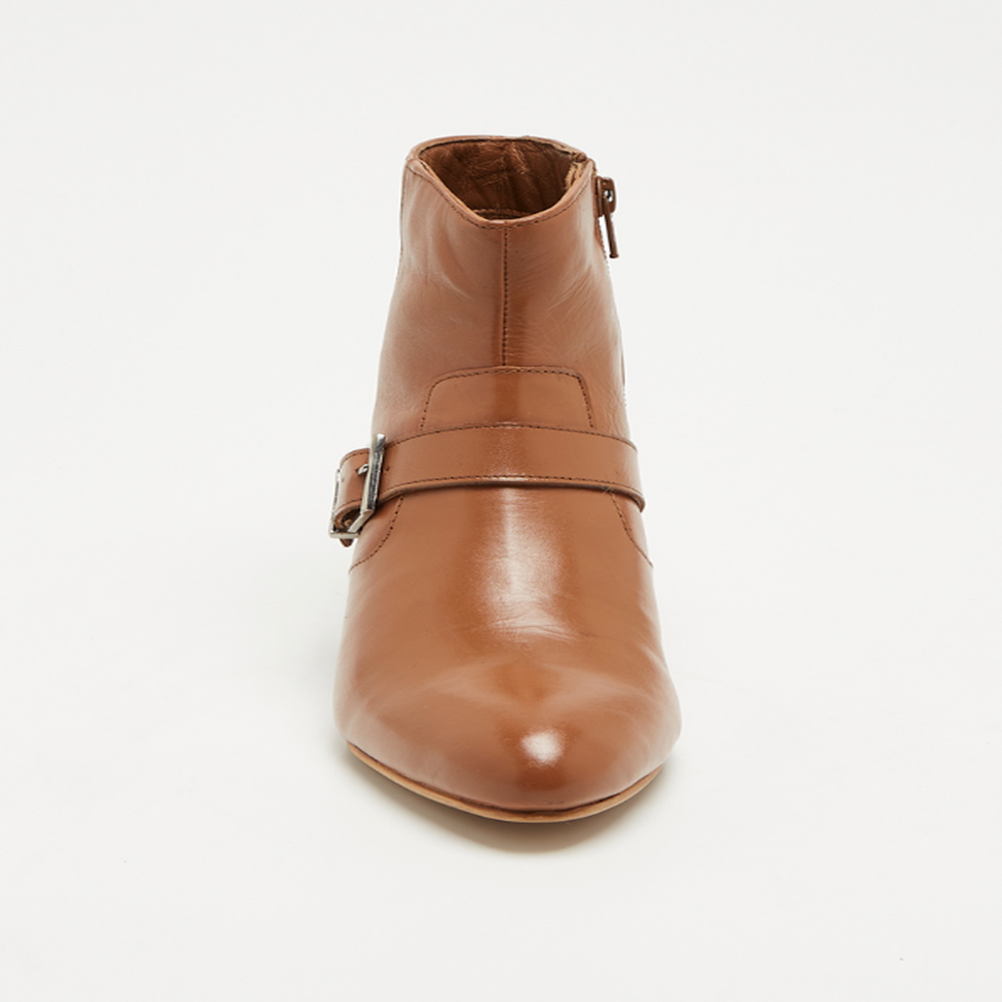 KANPA bottines à talon en cuir camel