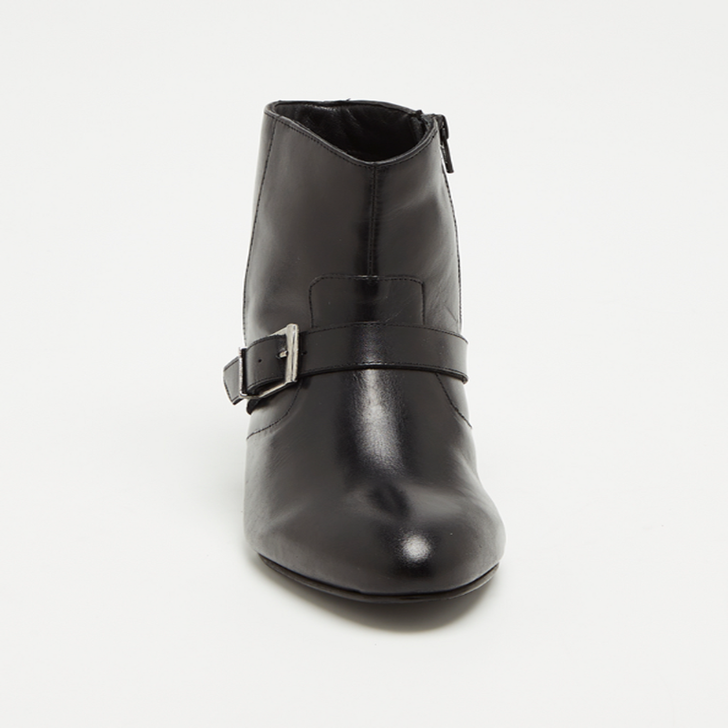 KANPA bottines à talon en cuir noir