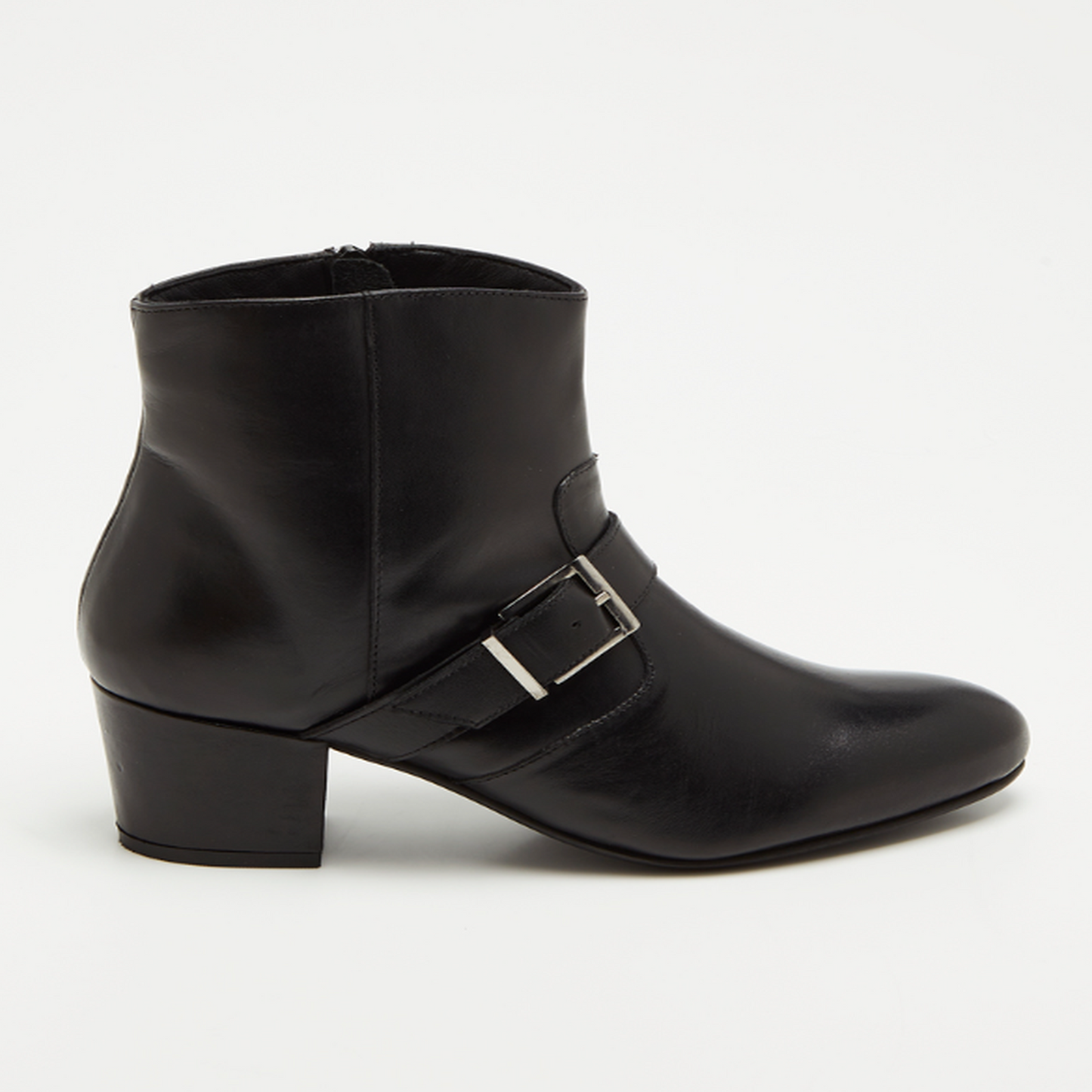 KANPA bottines à talon en cuir noir