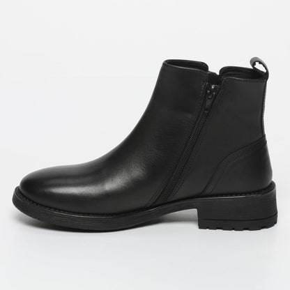 KAVALA bottines à talon en cuir noir