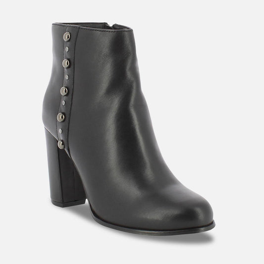 KEARNY bottines à talon en cuir noir