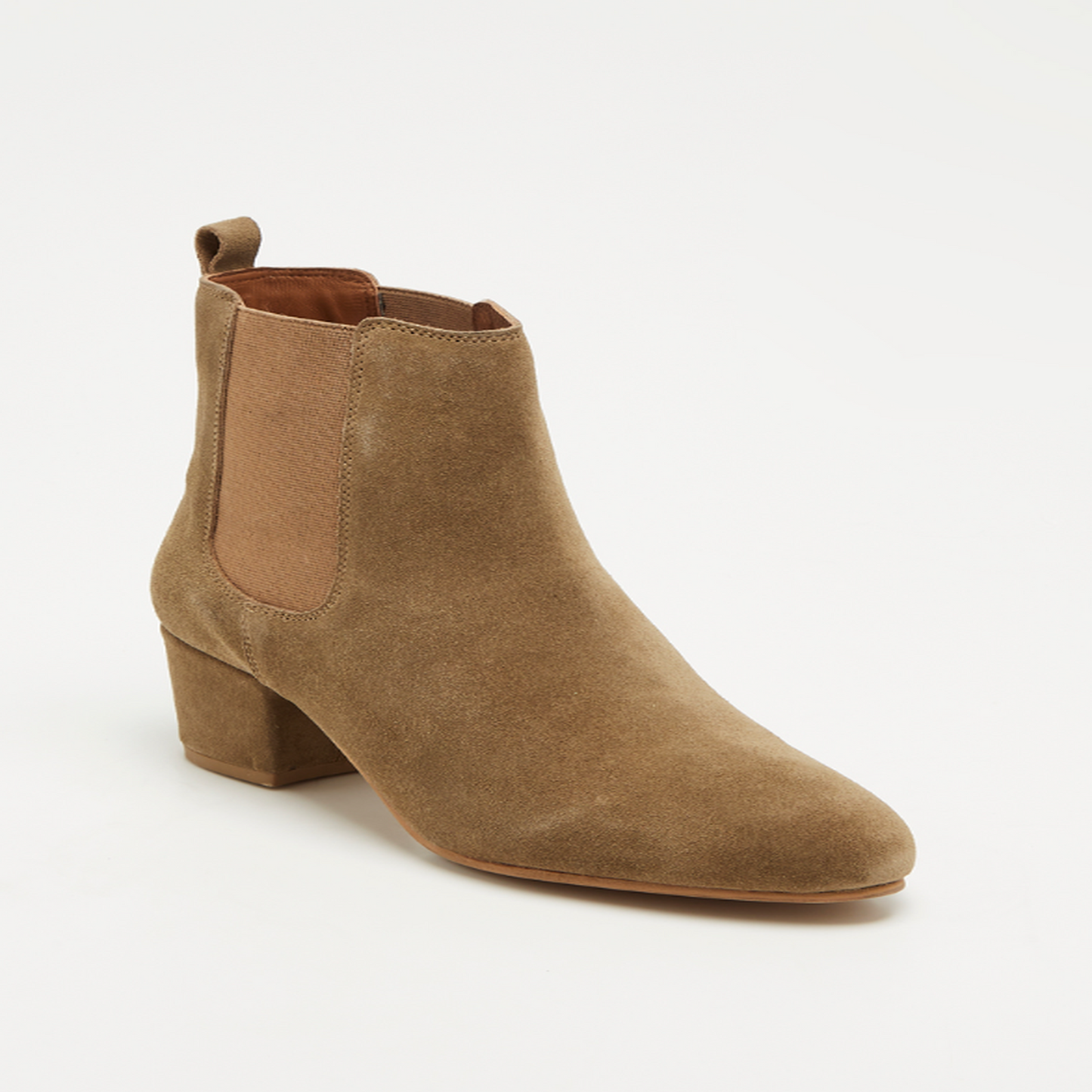 LAIDLEY bottines à talon en cuir sable