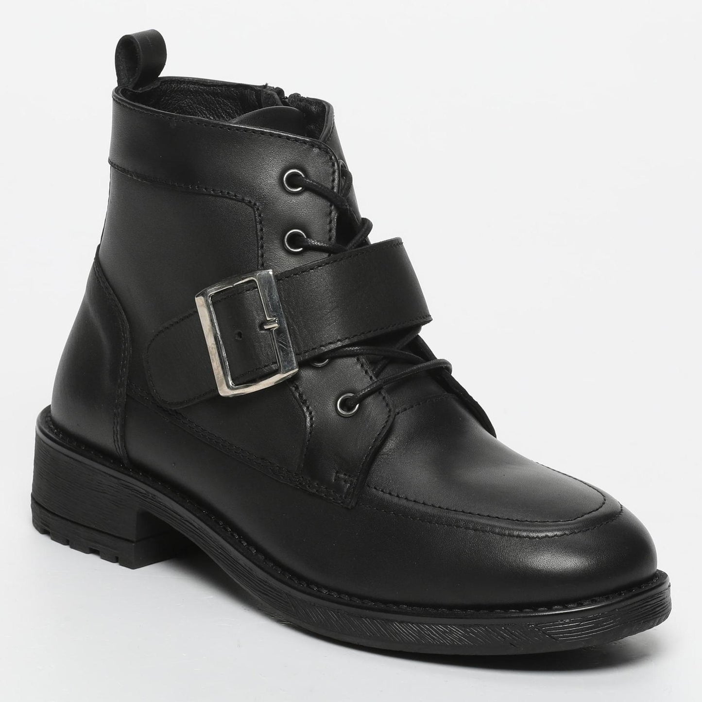 LAMIA bottines à talon en cuir noir