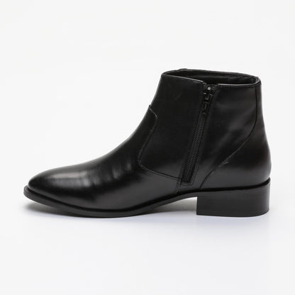 LEANE bottines à talon en cuir noir