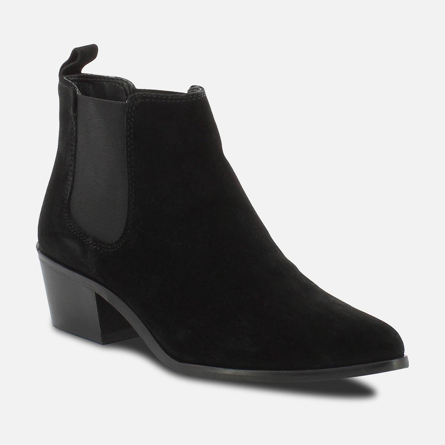 LEESE bottines à talon en cuir noir