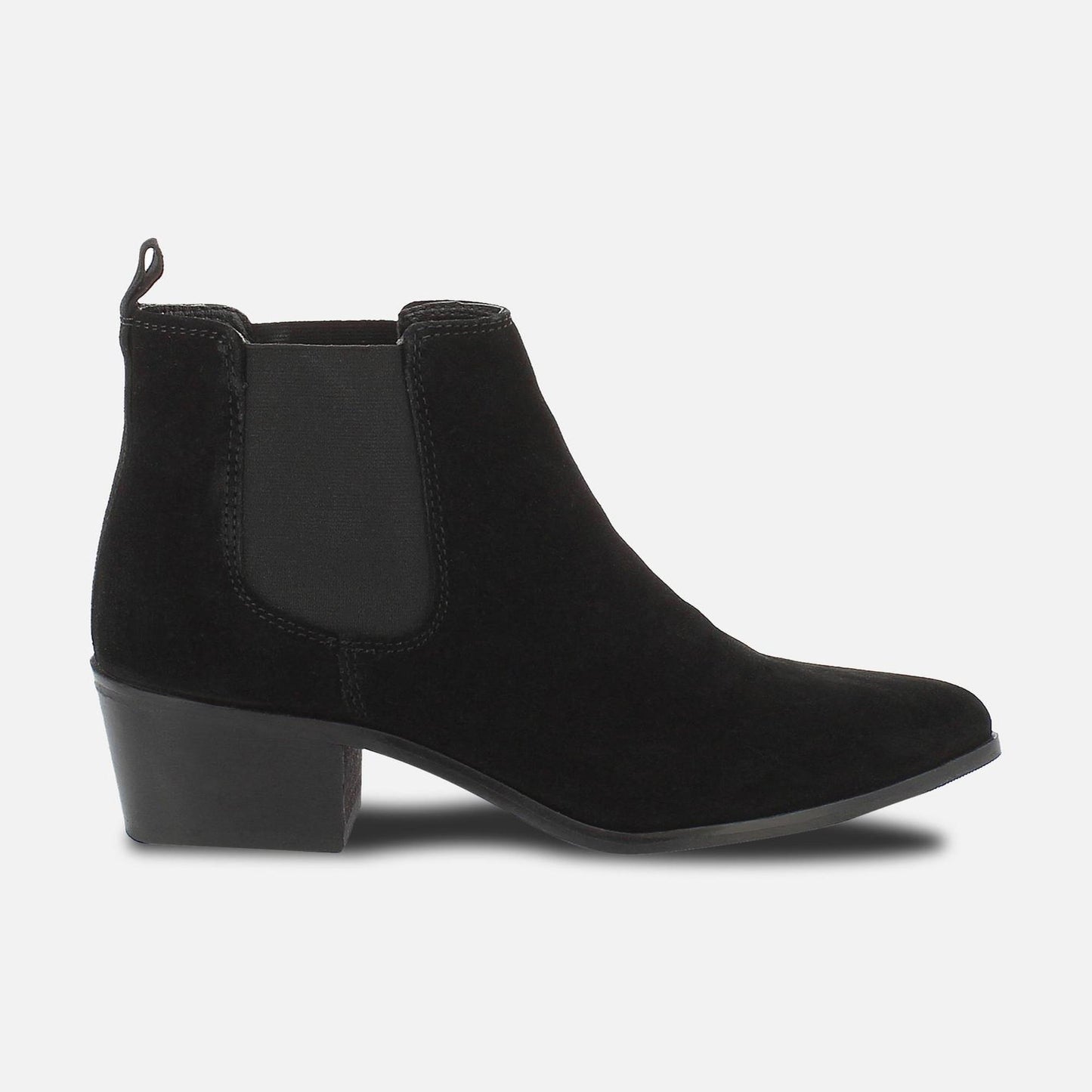 LEESE bottines à talon en cuir noir