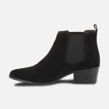 LEESE bottines à talon en cuir noir