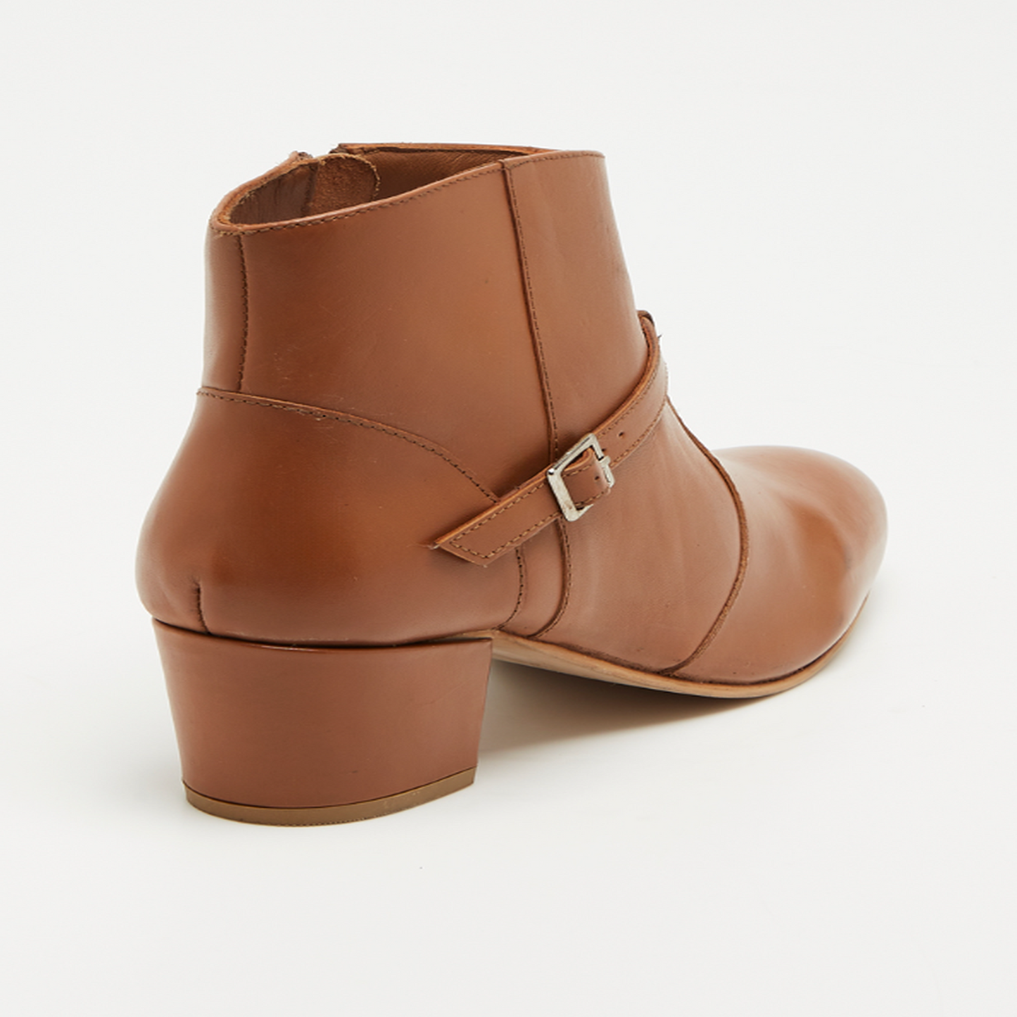 LETTA bottines à talon en cuir camel