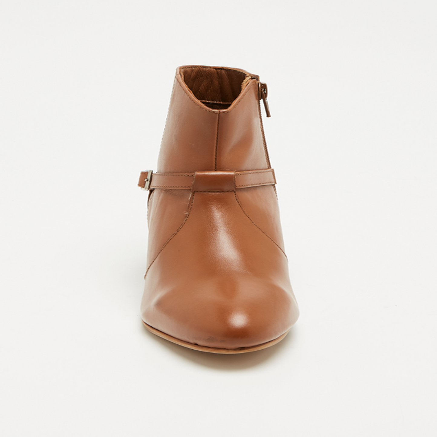 LETTA bottines à talon en cuir camel