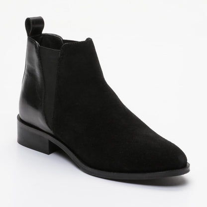 LINCOLN bottines à talon en cuir noir