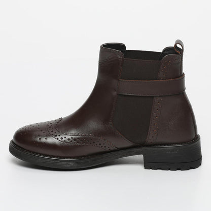 LIOSIA bottines à talon en cuir marron