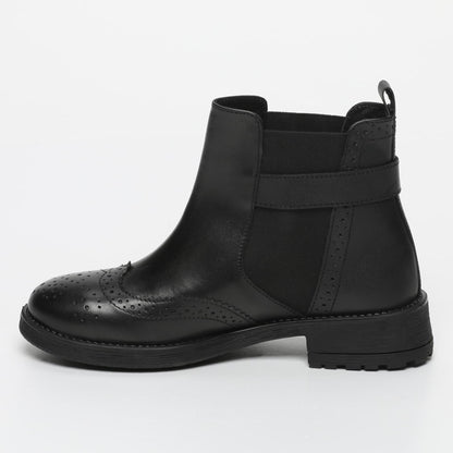 LIOSIA bottines à talon en cuir noir