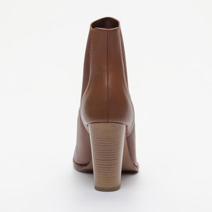 LUNA  bottines à talon en cuir camel