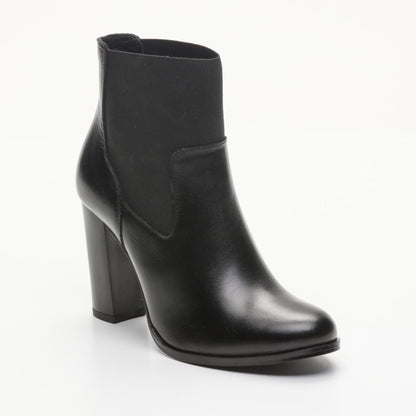 LUNA bottines à talon en cuir noir