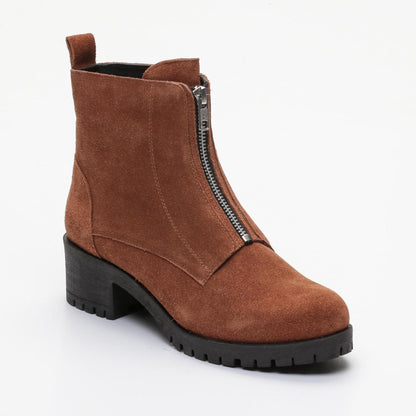 LYRA bottines à talon en cuir tabac