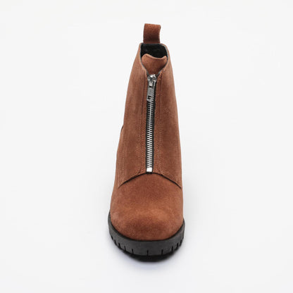 LYRA bottines à talon en cuir tabac