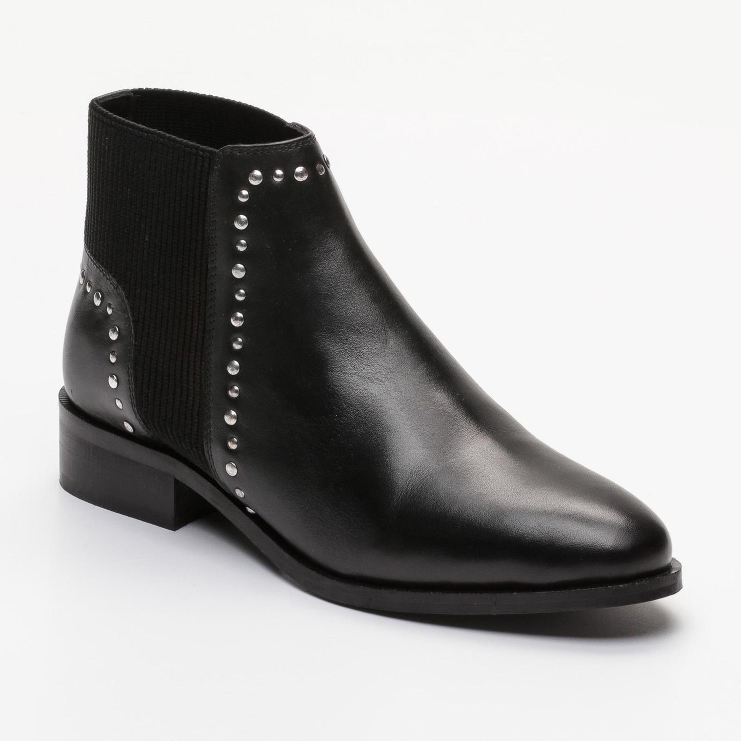 MAIDEN bottines à talon en cuir noir