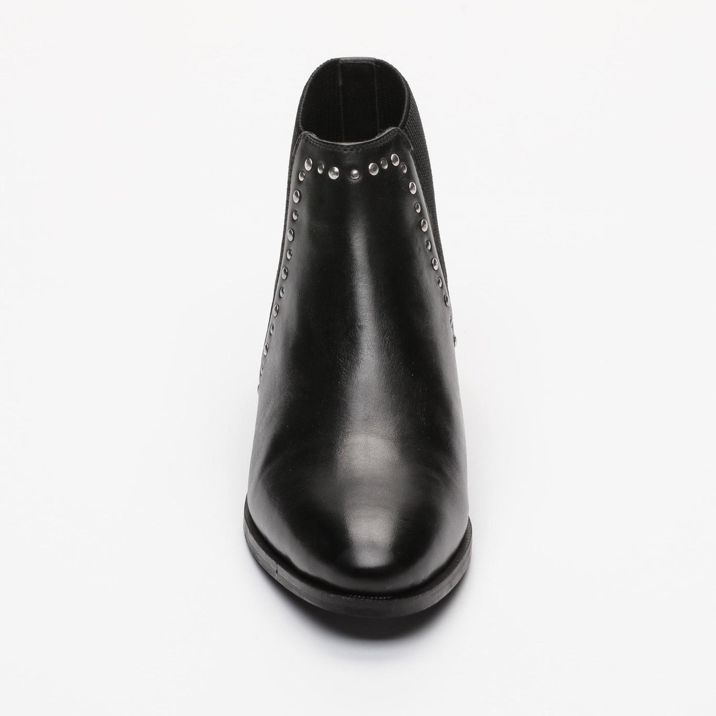 MAIDEN bottines à talon en cuir noir