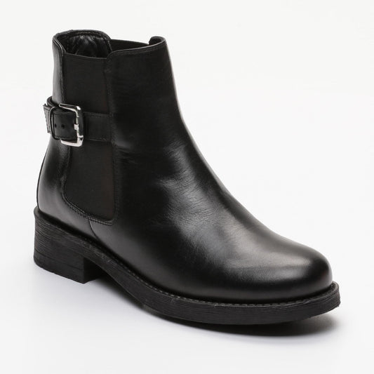 MALINAKA bottines à talon en cuir noir