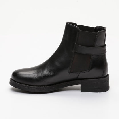 MALINAKA bottines à talon en cuir noir