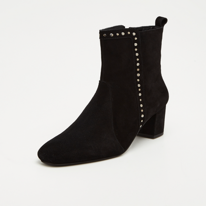 MANISA bottines à talon en cuir noir