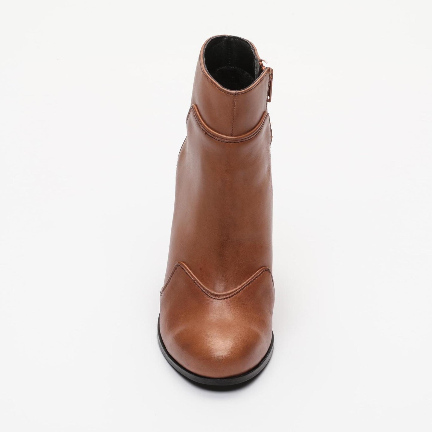 MAOLI bottines à talon en cuir camel