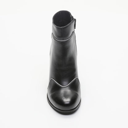 MAOLI bottines à talon en cuir noir