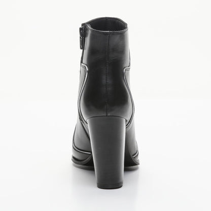 MAOLI bottines à talon en cuir noir