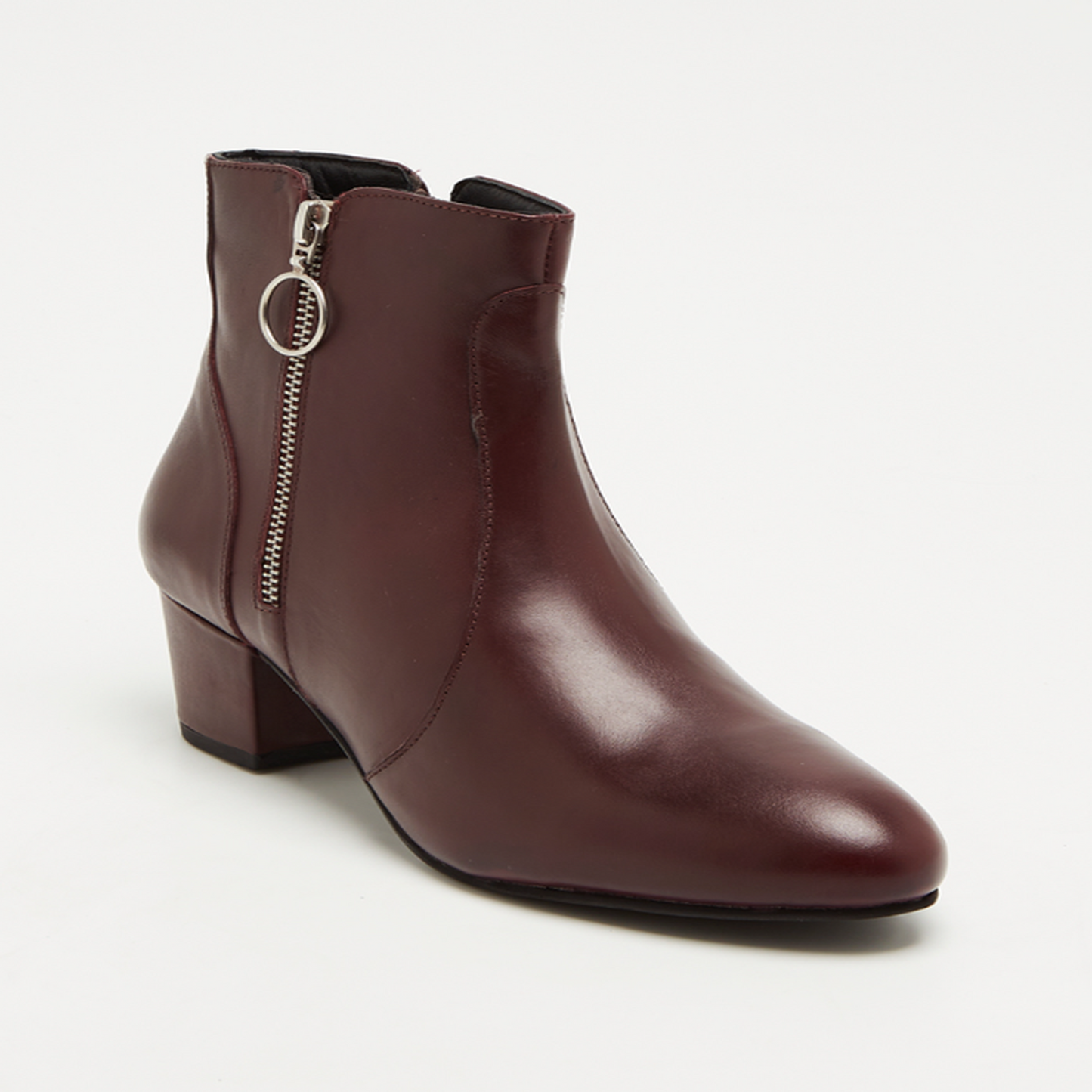 MAREEBA bottines à talon en cuir bordeaux