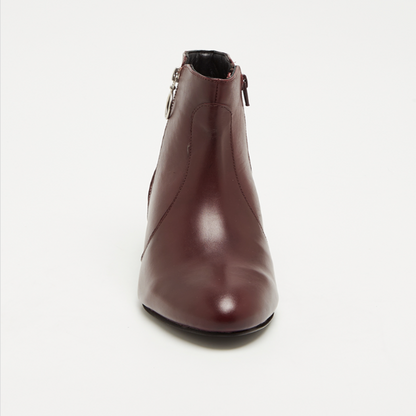 MAREEBA bottines à talon en cuir bordeaux