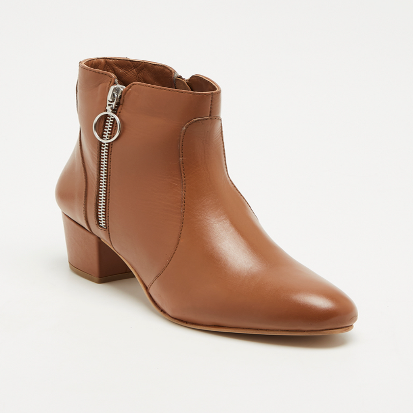 MAREEBA bottines à talon en cuir camel