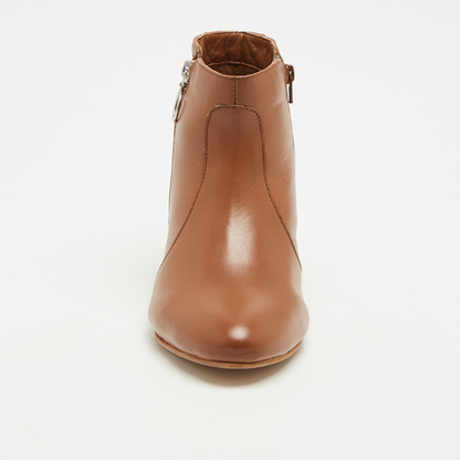 MAREEBA bottines à talon en cuir camel