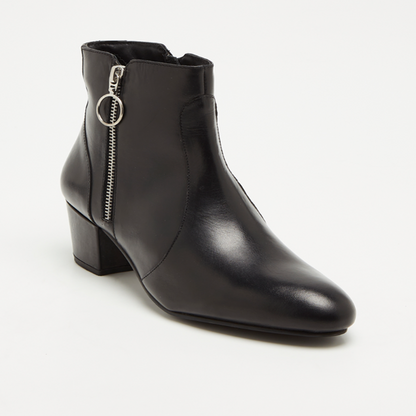 MAREEBA bottines à talon en cuir noir