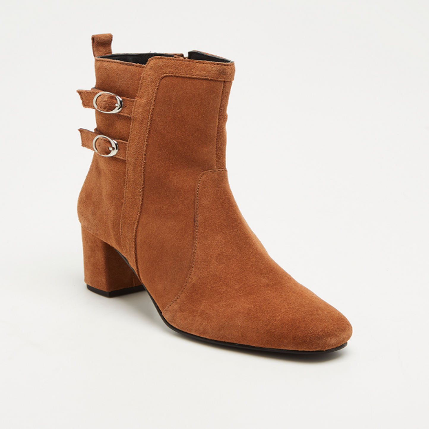 MARITA bottines à talon en cuir tabac