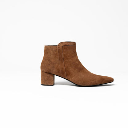 MAYNAM bottines à talon en cuir tabac