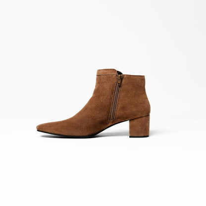 MAYNAM bottines à talon en cuir tabac