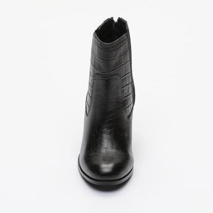 NADURIAL  bottines à talon en cuir noir