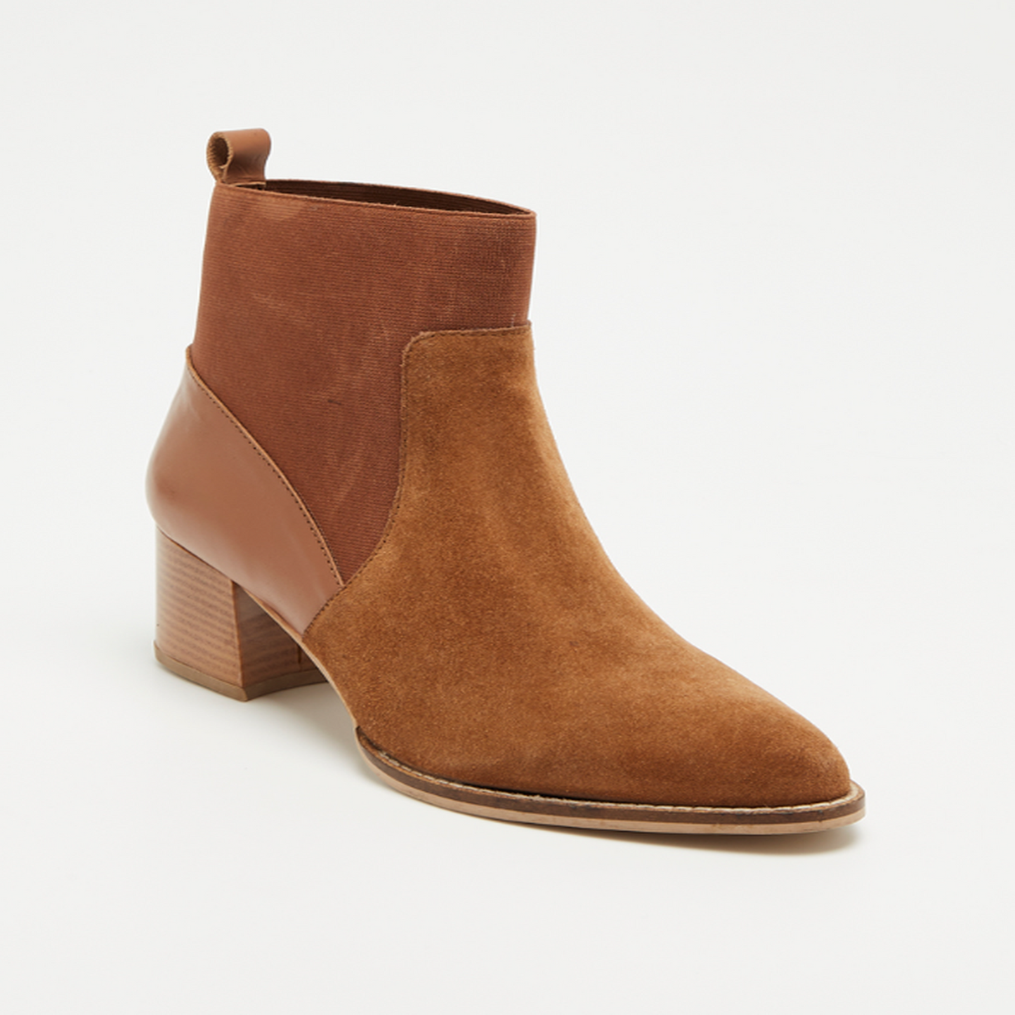 NIVALA bottines à talon en cuir camel