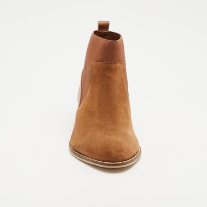 NIVALA bottines à talon en cuir camel